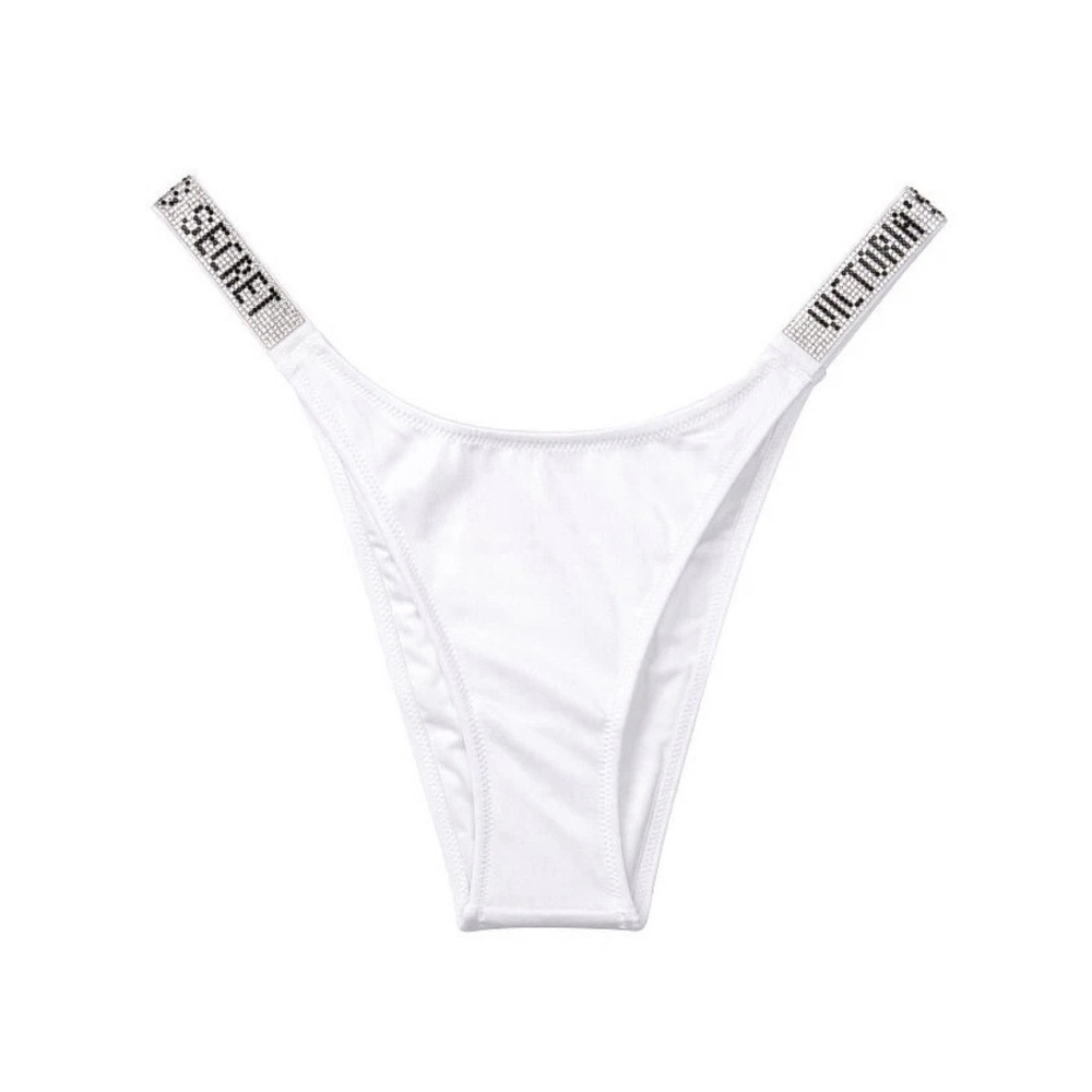 NWT - VICTORIA'S SECRET BLING SHINE STRAP BIKINI BOTTOM BRAZILIAN SEXY BOMBSHELL
